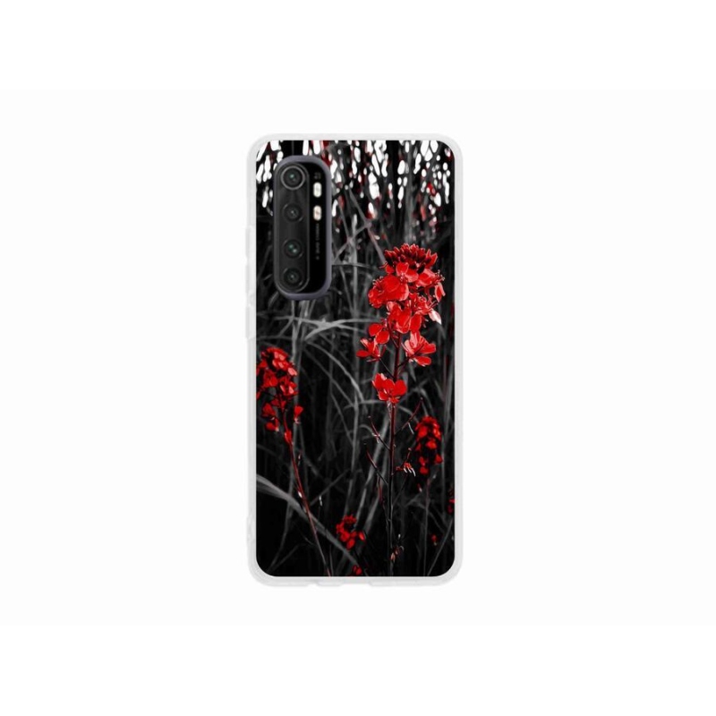 Gelový kryt mmCase na mobil Xiaomi Mi Note 10 Lite - červená rostlina
