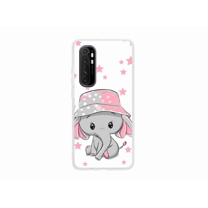Gelový kryt mmCase na mobil Xiaomi Mi Note 10 Lite - růžový slon