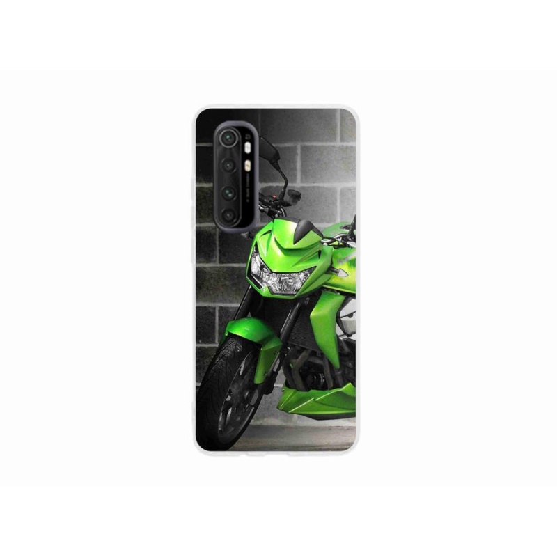 Gelový kryt mmCase na mobil Xiaomi Mi Note 10 Lite - zelená motorka