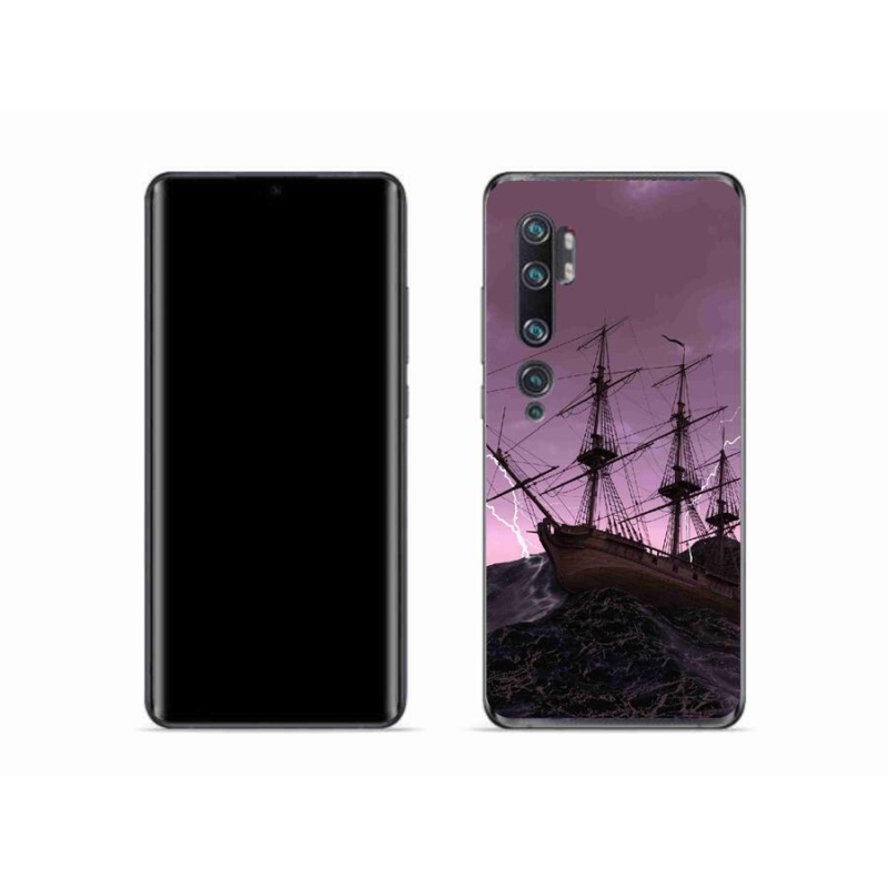 Gelový kryt mmCase na mobil Xiaomi Mi Note 10 - loď v bouři