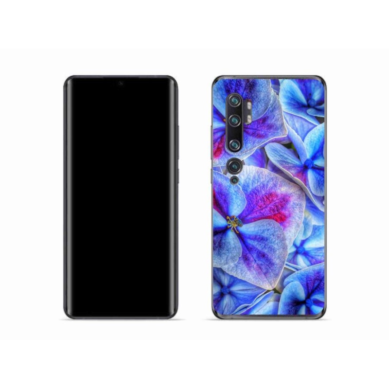 Gelový kryt mmCase na mobil Xiaomi Mi Note 10 - modré květy 1
