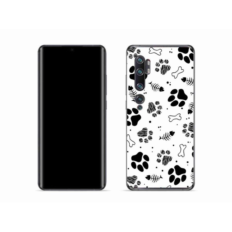Gelový kryt mmCase na mobil Xiaomi Mi Note 10 - psí tlapky 1