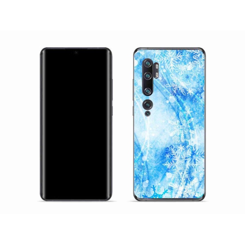 Gelový kryt mmCase na mobil Xiaomi Mi Note 10 - sněhové vločky