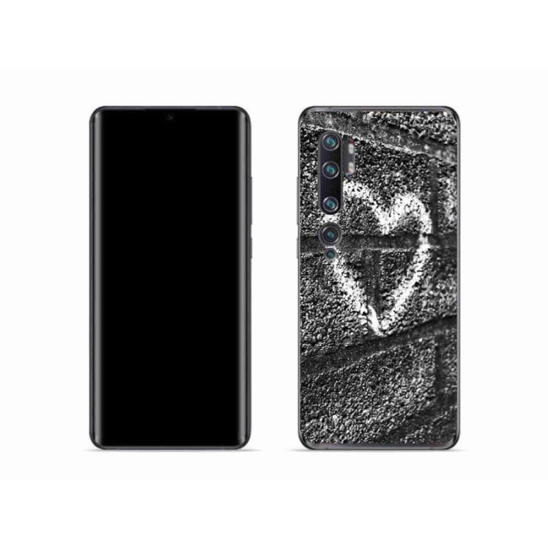 Gelový kryt mmCase na mobil Xiaomi Mi Note 10 - srdce na zdi