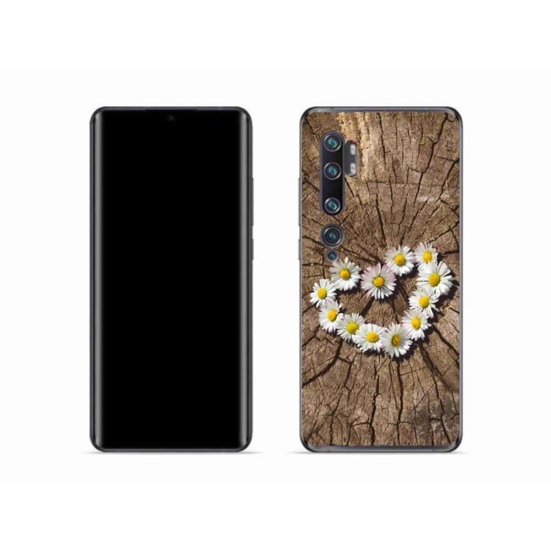 Gelový kryt mmCase na mobil Xiaomi Mi Note 10 - srdce z kopretin