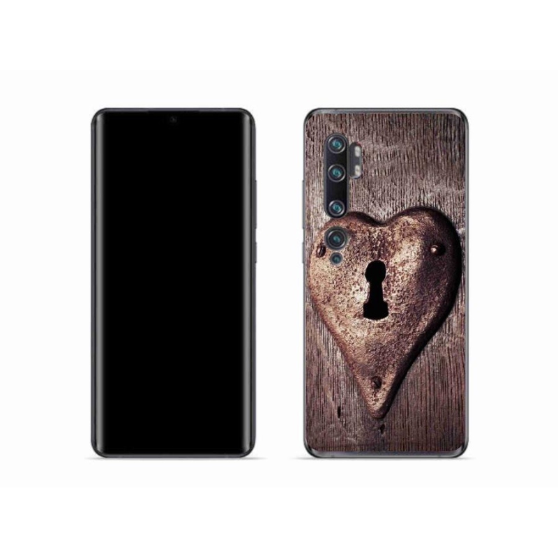 Gelový kryt mmCase na mobil Xiaomi Mi Note 10 - zámek ve tvaru srdce
