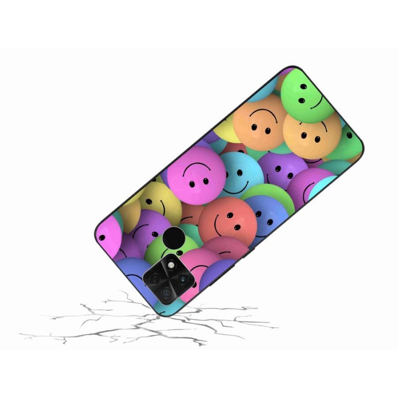 Gelový kryt mmCase na mobil Xiaomi Poco C40 - barevní smajlíci