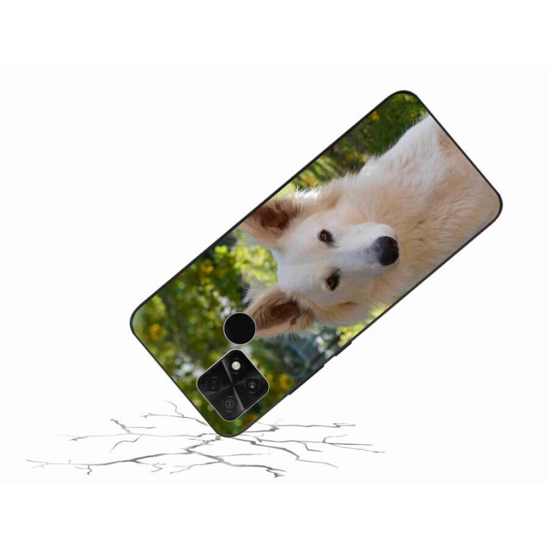 Gelový kryt mmCase na mobil Xiaomi Poco C40 - bílý švýcarský ovčák 1