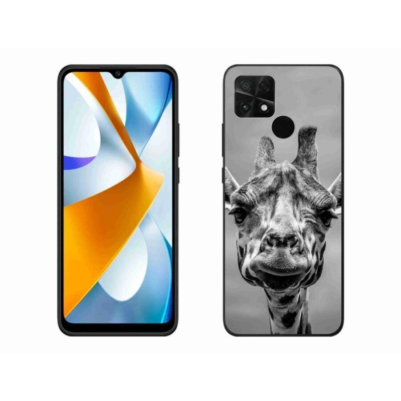 Gelový kryt mmCase na mobil Xiaomi Poco C40 - černobílá žirafa