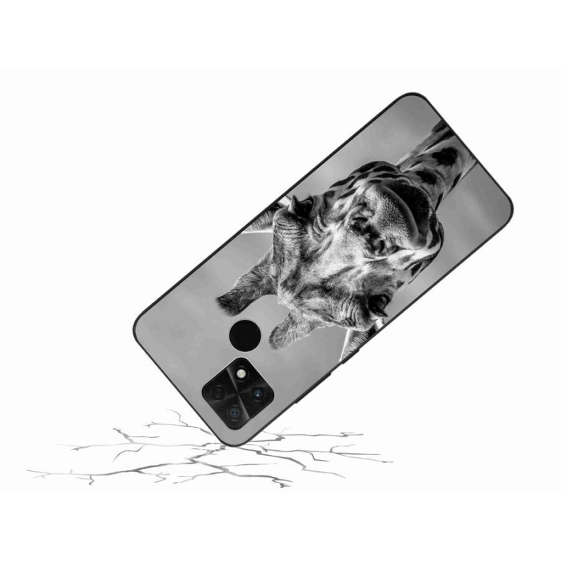 Gelový kryt mmCase na mobil Xiaomi Poco C40 - černobílá žirafa