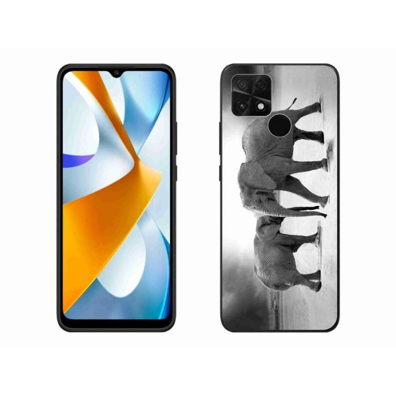 Gelový kryt mmCase na mobil Xiaomi Poco C40 - černobílí sloni