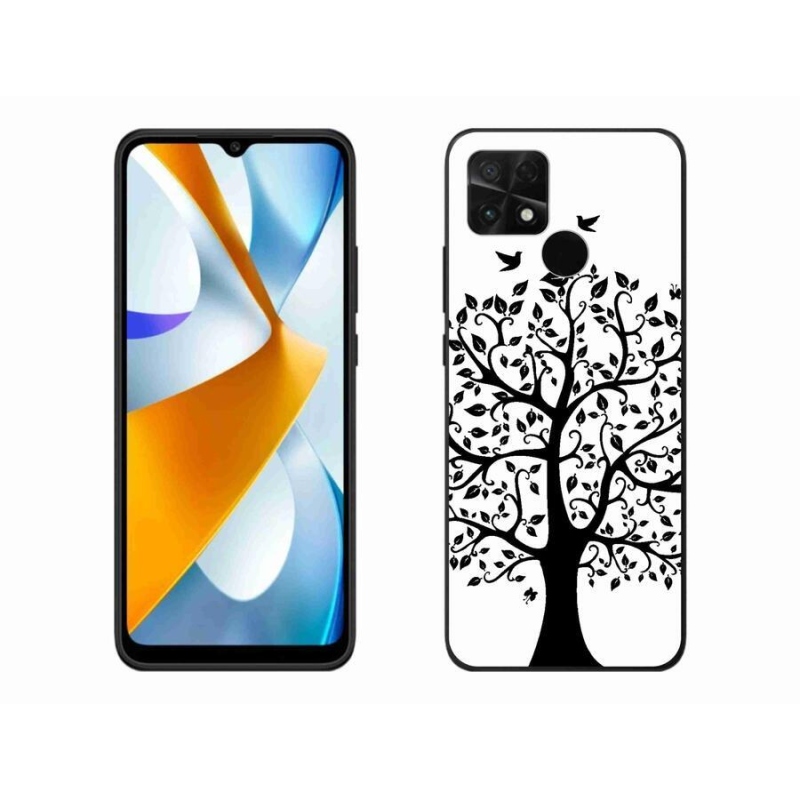 Gelový kryt mmCase na mobil Xiaomi Poco C40 - černobílý strom