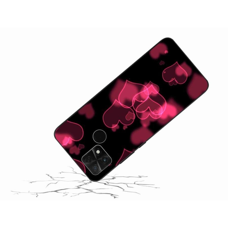 Gelový kryt mmCase na mobil Xiaomi Poco C40 - červená srdíčka