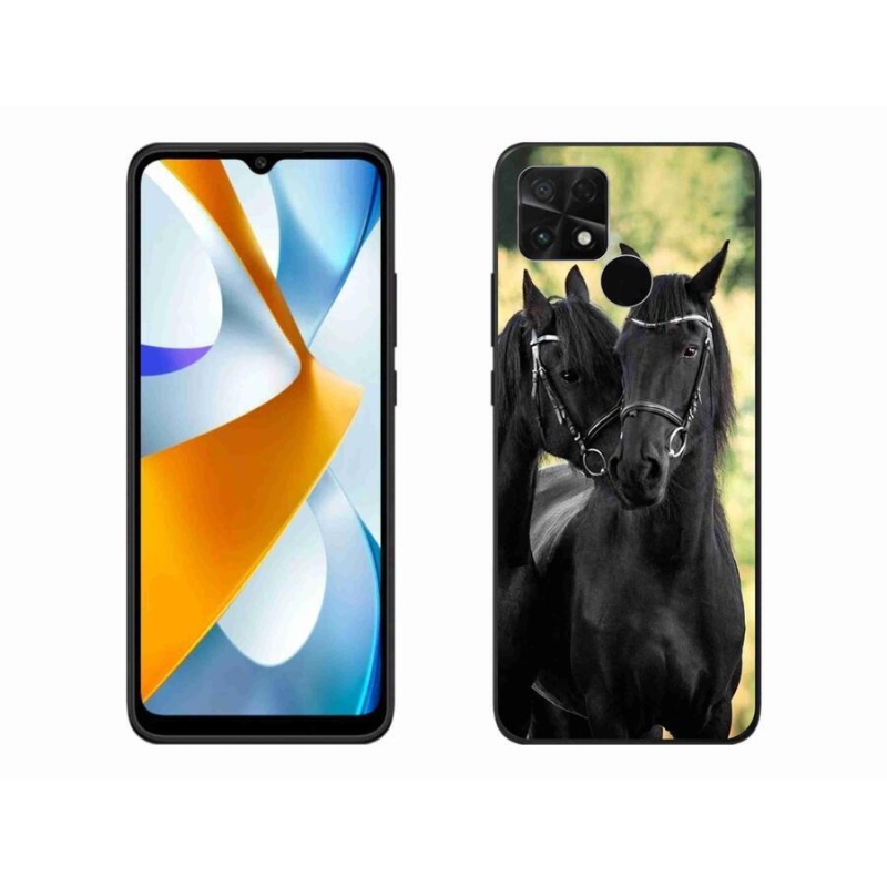 Gelový kryt mmCase na mobil Xiaomi Poco C40 - dva černí koně