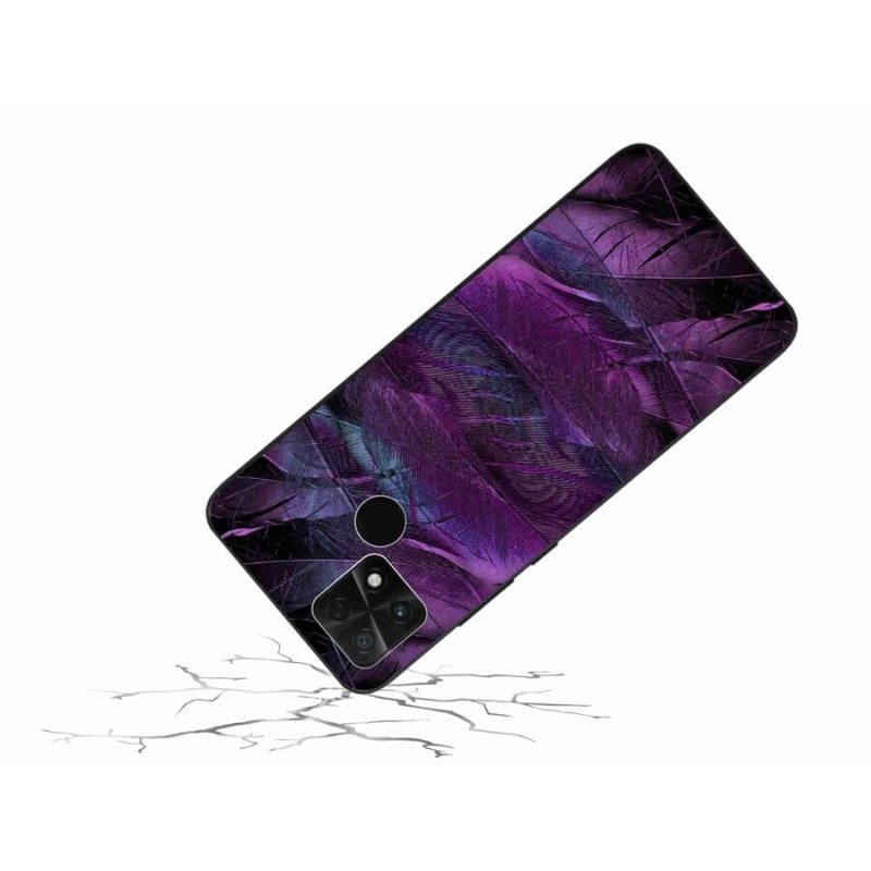 Gelový kryt mmCase na mobil Xiaomi Poco C40 - fialová pírka