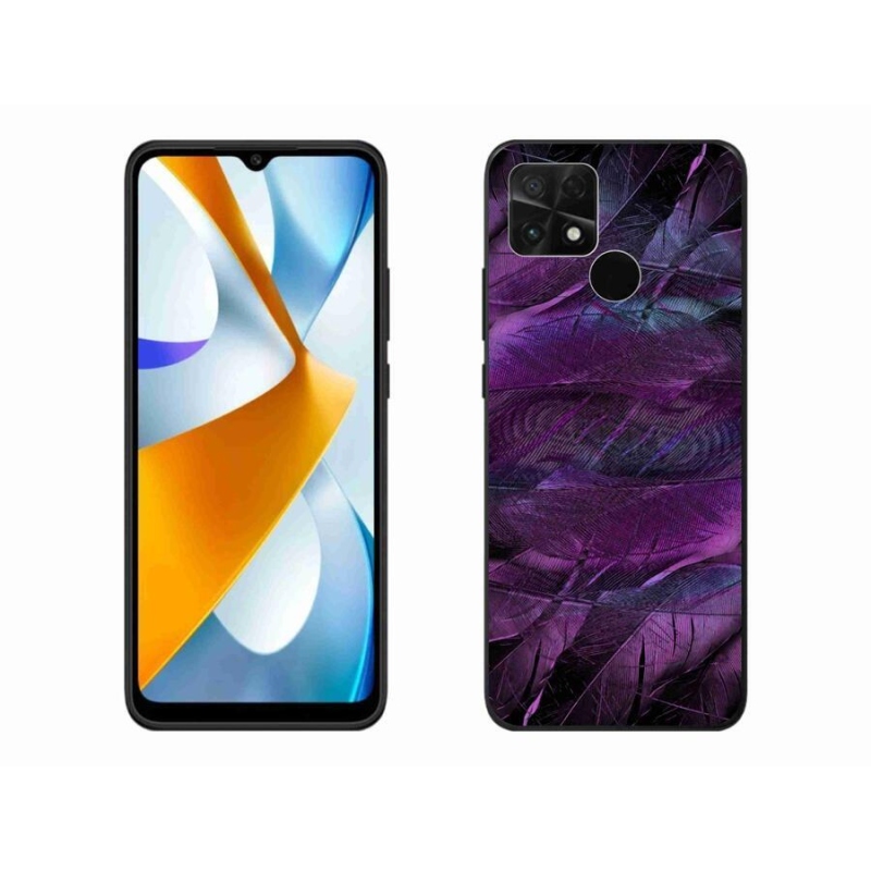 Gelový kryt mmCase na mobil Xiaomi Poco C40 - fialová pírka