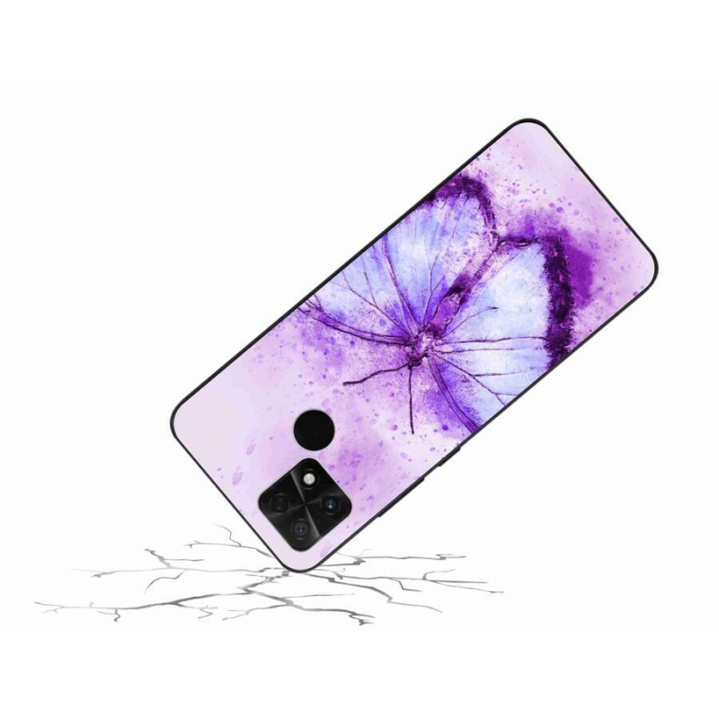 Gelový kryt mmCase na mobil Xiaomi Poco C40 - fialový motýl