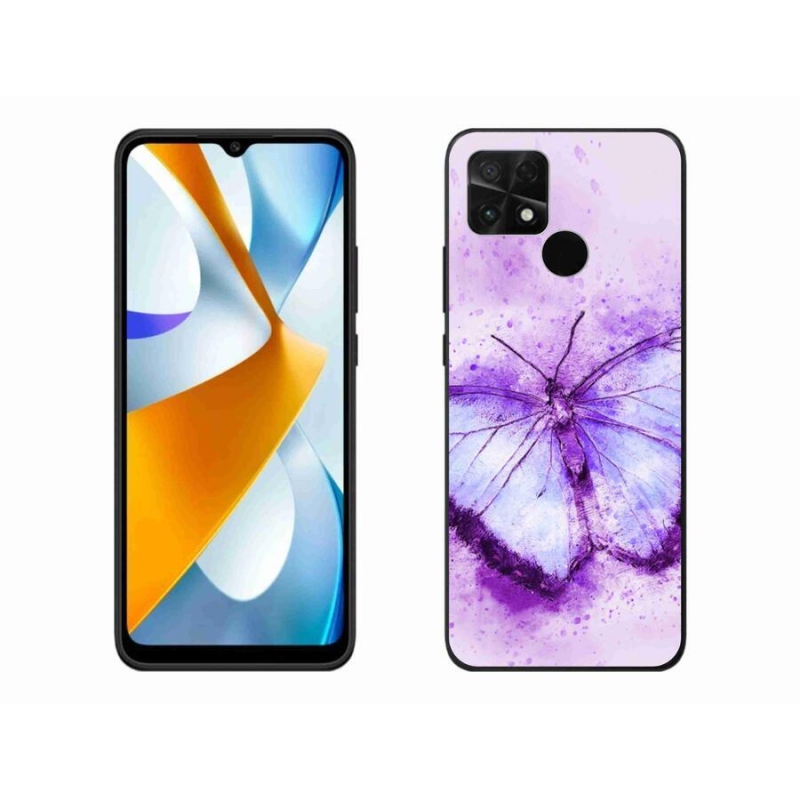 Gelový kryt mmCase na mobil Xiaomi Poco C40 - fialový motýl