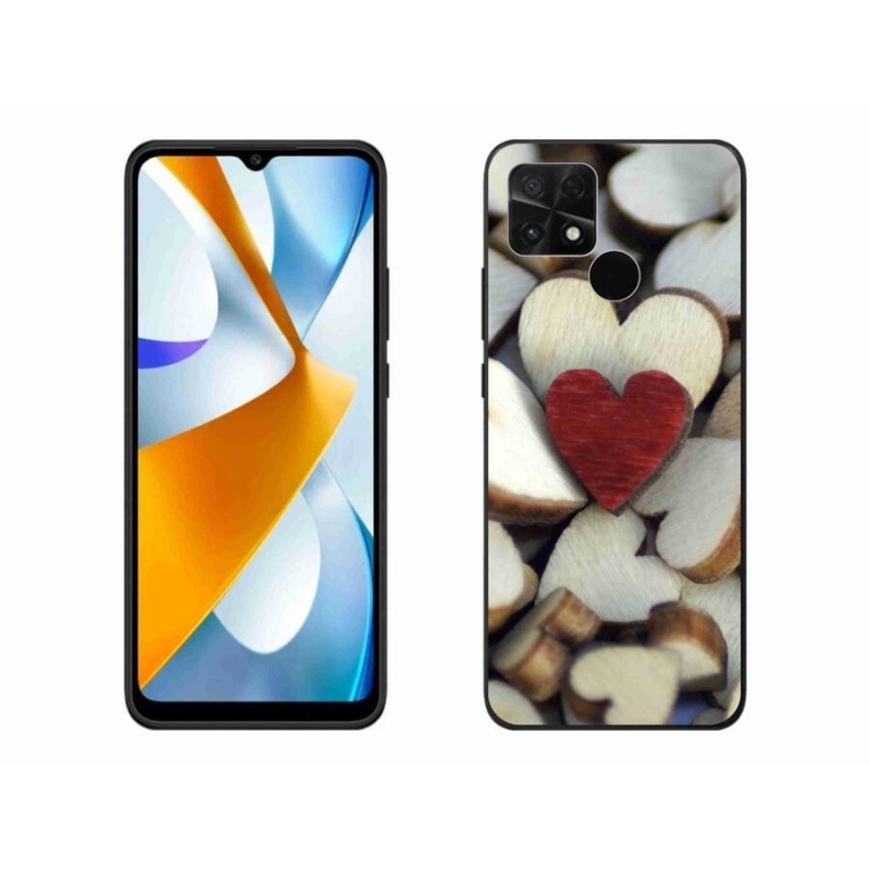 Gelový kryt mmCase na mobil Xiaomi Poco C40 - gravírované červené srdce