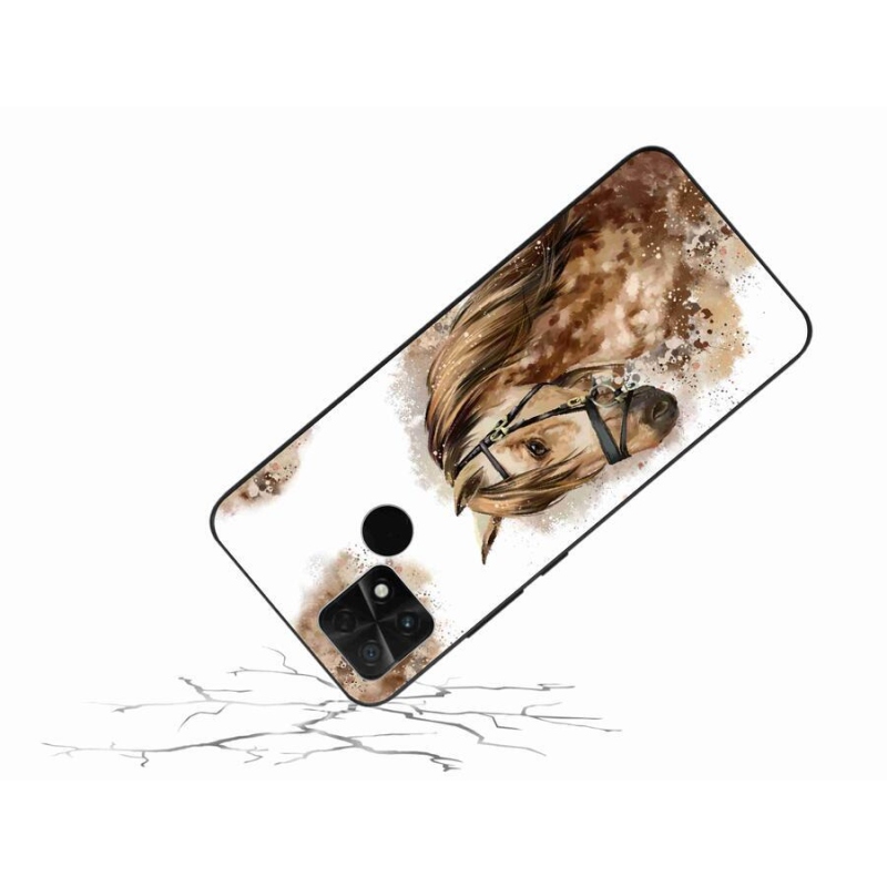 Gelový kryt mmCase na mobil Xiaomi Poco C40 - hnědý kreslený kůň