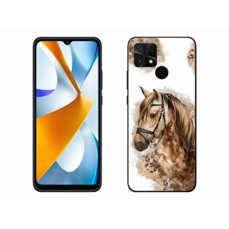 Gelový kryt mmCase na mobil Xiaomi Poco C40 - hnědý kreslený kůň