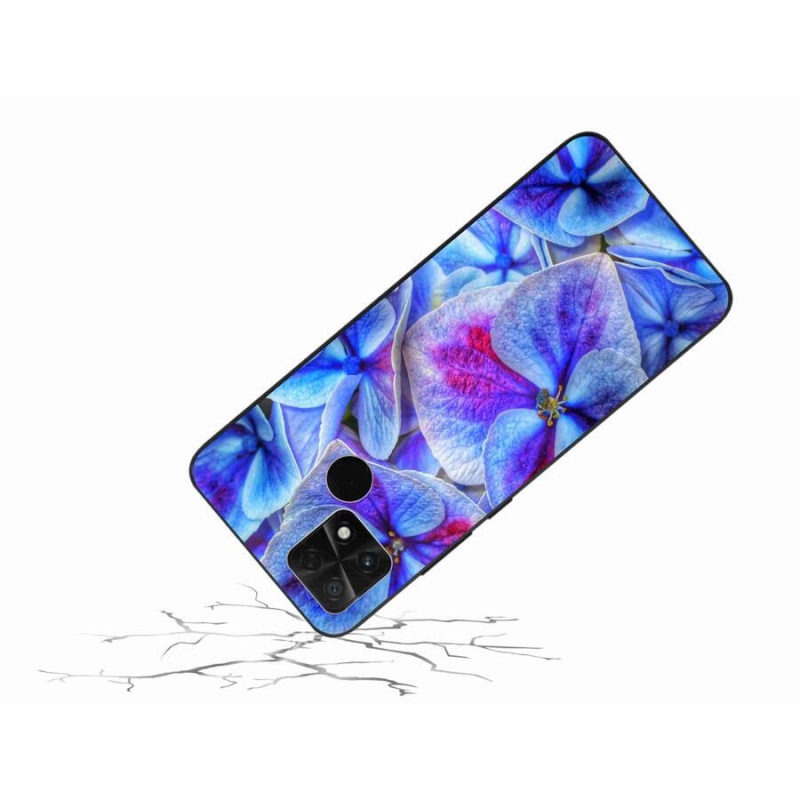 Gelový kryt mmCase na mobil Xiaomi Poco C40 - modré květy 1