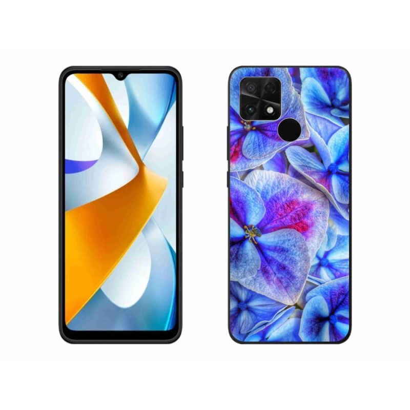 Gelový kryt mmCase na mobil Xiaomi Poco C40 - modré květy 1