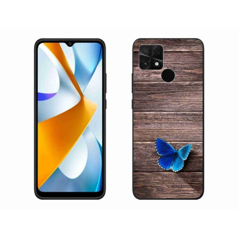 Gelový kryt mmCase na mobil Xiaomi Poco C40 - modrý motýl 1