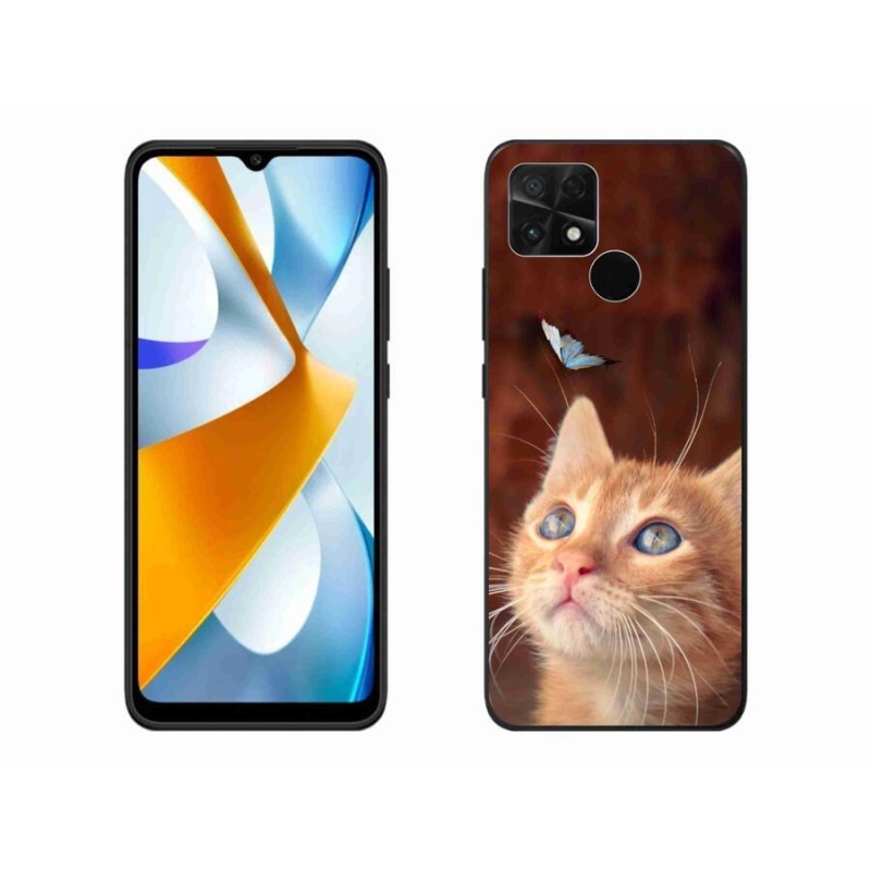 Gelový kryt mmCase na mobil Xiaomi Poco C40 - motýl a kotě
