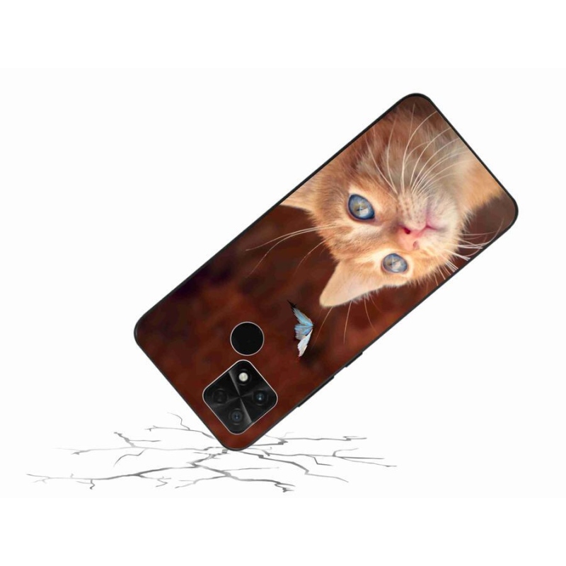 Gelový kryt mmCase na mobil Xiaomi Poco C40 - motýl a kotě