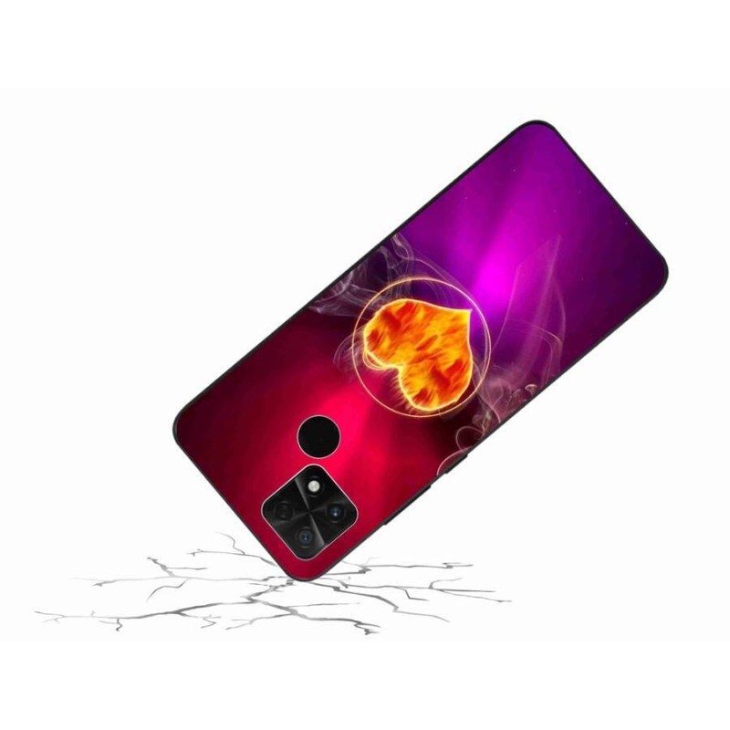 Gelový kryt mmCase na mobil Xiaomi Poco C40 - ohnivé srdce
