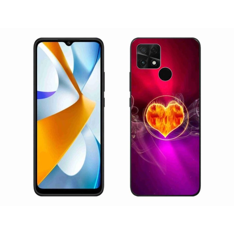 Gelový kryt mmCase na mobil Xiaomi Poco C40 - ohnivé srdce