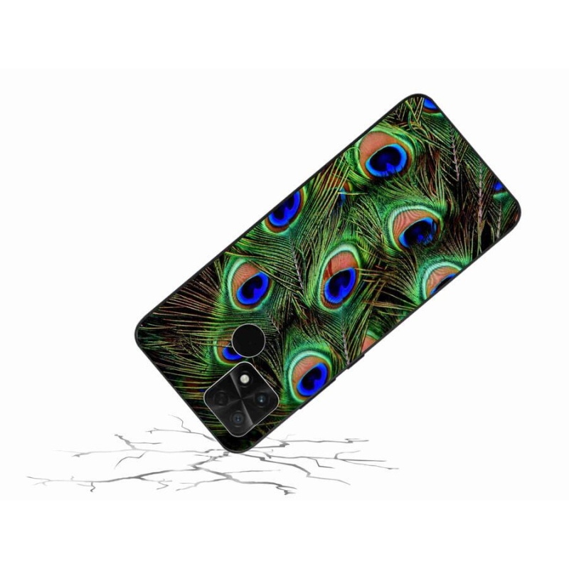 Gelový kryt mmCase na mobil Xiaomi Poco C40 - paví peří