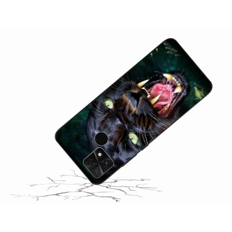 Gelový kryt mmCase na mobil Xiaomi Poco C40 - rozzuřený černý panter