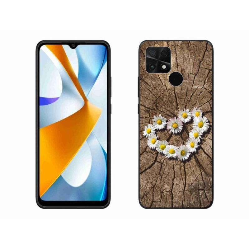 Gelový kryt mmCase na mobil Xiaomi Poco C40 - srdce z kopretin
