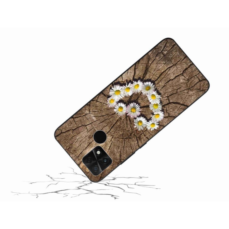 Gelový kryt mmCase na mobil Xiaomi Poco C40 - srdce z kopretin