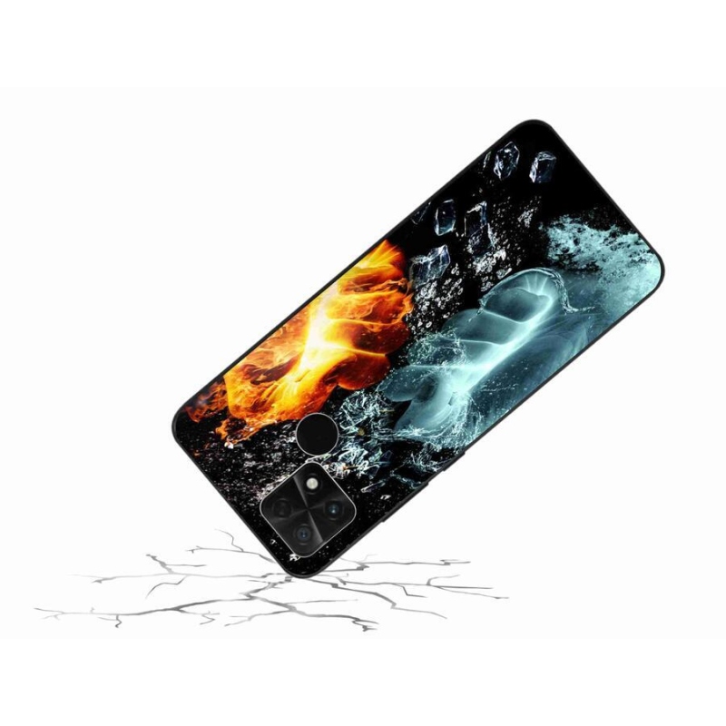 Gelový kryt mmCase na mobil Xiaomi Poco C40 - voda a oheň