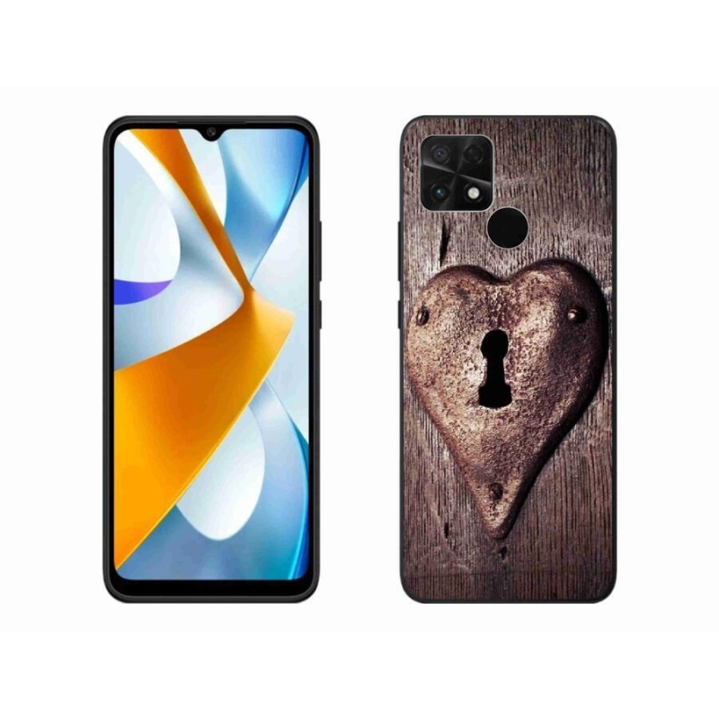 Gelový kryt mmCase na mobil Xiaomi Poco C40 - zámek ve tvaru srdce