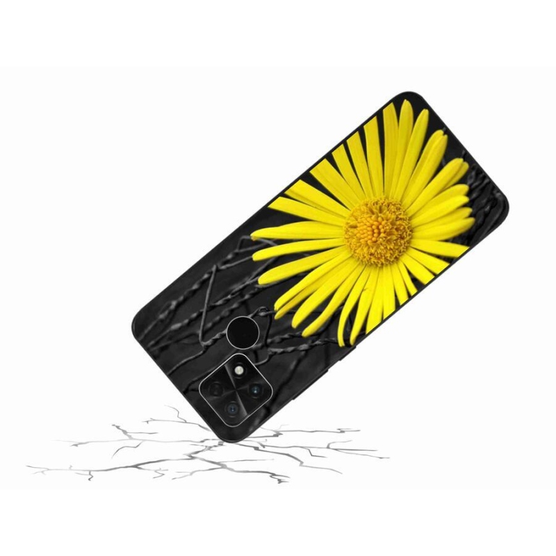 Gelový kryt mmCase na mobil Xiaomi Poco C40 - žlutá květina