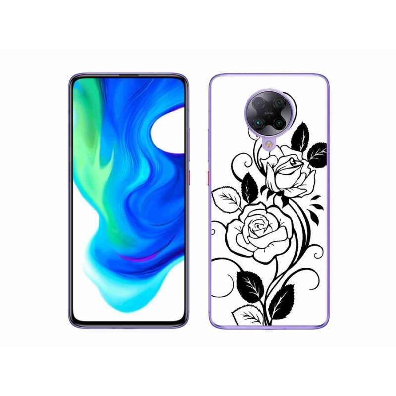 Gelový kryt mmCase na mobil Xiaomi Poco F2 Pro - černobílá růže