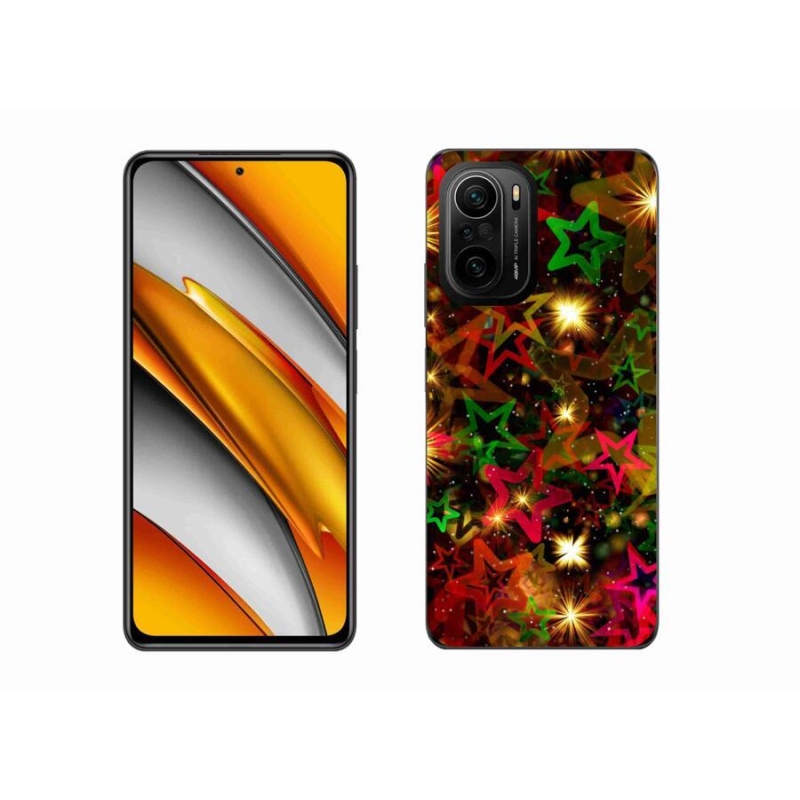 Gelový kryt mmCase na mobil Xiaomi Poco F3 - barevné hvězdičky