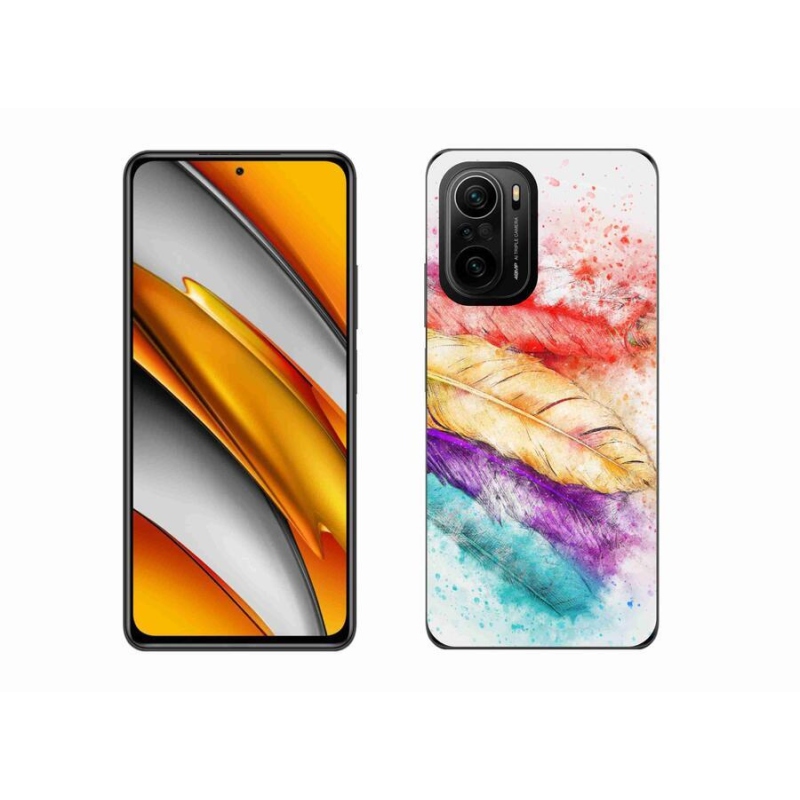Gelový kryt mmCase na mobil Xiaomi Poco F3 - barevné peří
