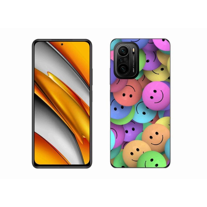 Gelový kryt mmCase na mobil Xiaomi Poco F3 - barevní smajlíci