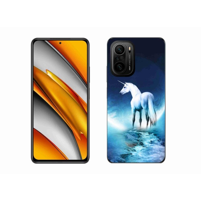 Gelový kryt mmCase na mobil Xiaomi Poco F3 - bílý jednorožec