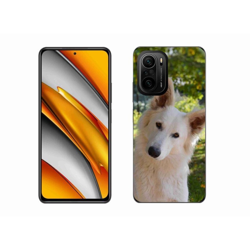 Gelový kryt mmCase na mobil Xiaomi Poco F3 - bílý švýcarský ovčák 1