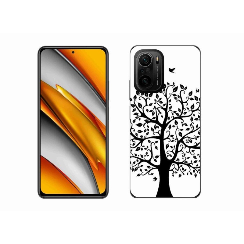 Gelový kryt mmCase na mobil Xiaomi Poco F3 - černobílý strom