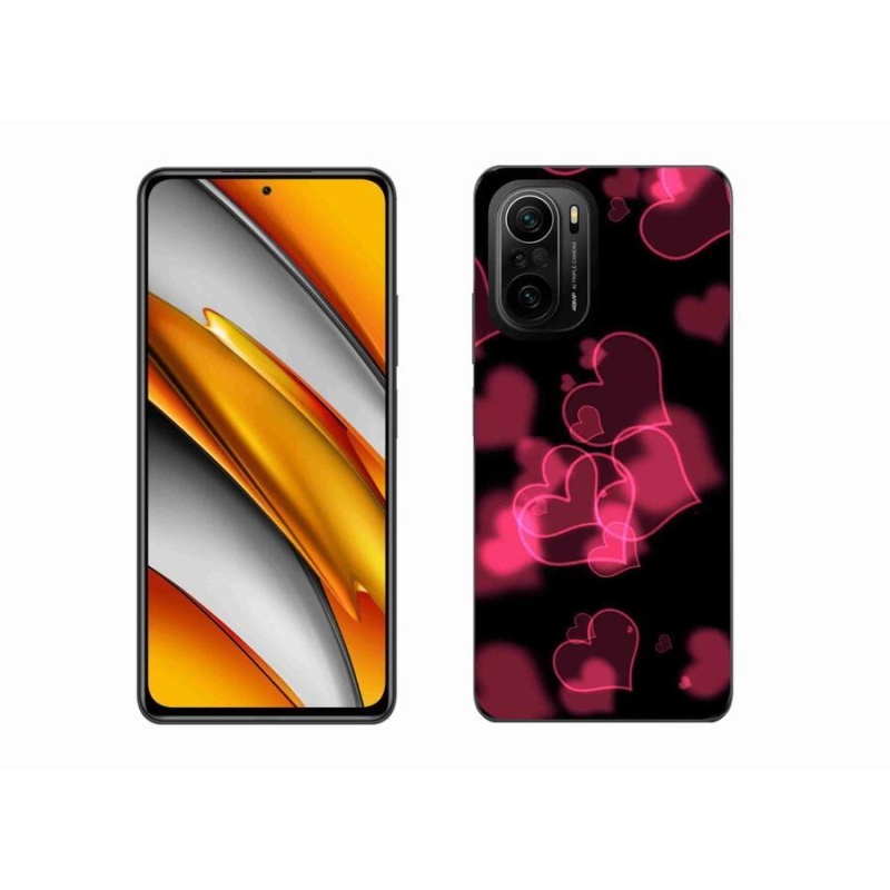 Gelový kryt mmCase na mobil Xiaomi Poco F3 - červená srdíčka