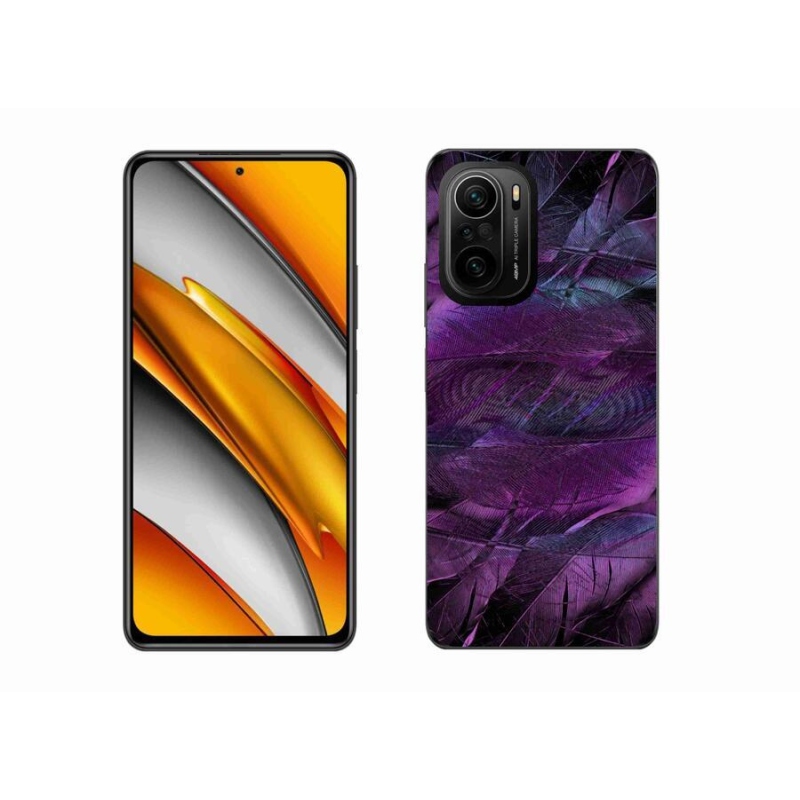 Gelový kryt mmCase na mobil Xiaomi Poco F3 - fialová pírka