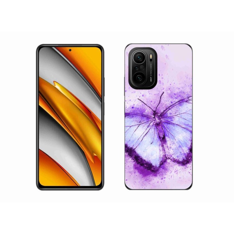 Gelový kryt mmCase na mobil Xiaomi Poco F3 - fialový motýl