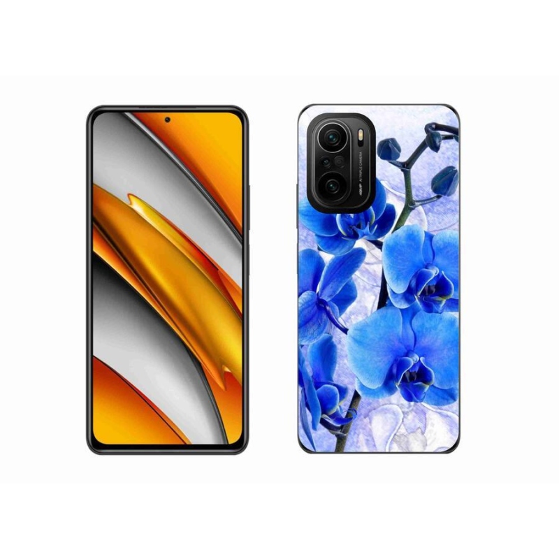 Gelový kryt mmCase na mobil Xiaomi Poco F3 - modré květy
